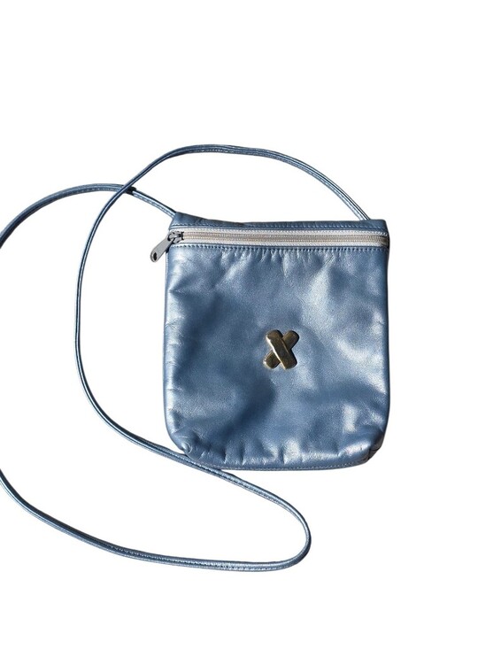 Paloma Picasso Handbags - Paloma Picasso Vintage Blue Leather Shoulder Bag